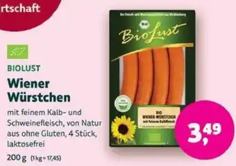 Biomarkt BIOLUST Wiener Würstchen Angebot