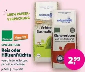 Biomarkt SPIELBERGER Reis oder Hülsenfrüchte Angebot