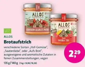 Biomarkt ALLOS Brotaufstrich Angebot