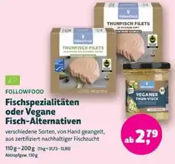 Biomarkt FOLLOWFOOD Fischspezialitäten oder Vegane Fisch-Alternativen Angebot