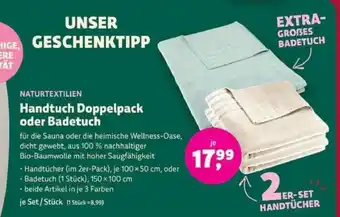 Biomarkt NATURTEXTILIEN Handtuch Doppelpack oder Badetuch Angebot