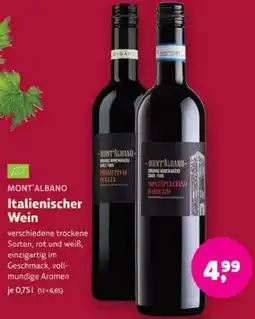 Biomarkt MONT'ALBANO Italienischer Wein Angebot