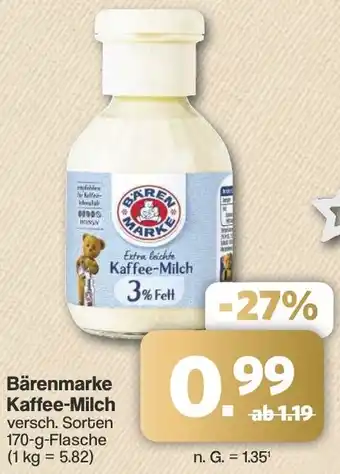 Famila Nord West Bärenmarke Kaffee-Milch Angebot