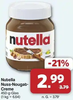 Famila Nord West Nutella Nuss-Nougat Creme Angebot