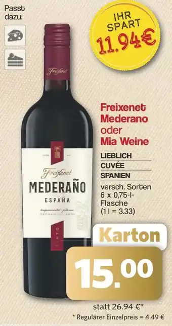 Famila Nord West Freixenet Mederano oder Mia Weine Angebot