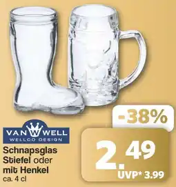Famila Nord West VAN WELL Schnapsglas Stiefel oder mit Henkel Angebot