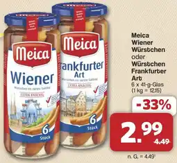 Famila Nord West Meica Wiener Würstchen oder Würstchen Frankfurter Art Angebot
