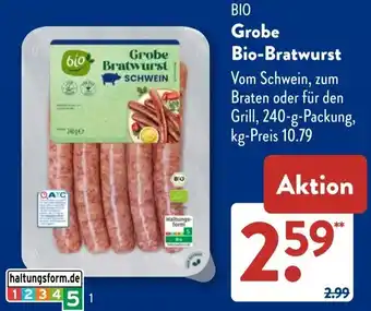 Aldi Süd Grobe Bio-Bratwurst Angebot