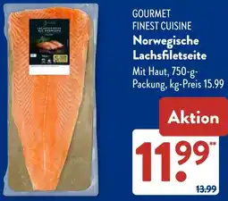 Aldi Süd GOURMET FINEST CUISINE Norwegische Lachsfiletseite Angebot
