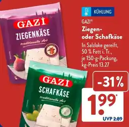 Aldi Süd GAZI Ziegen- oder Schafkäse Angebot