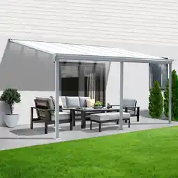 Netto Marken-Discount Terrassenüberdachung Aluminium 495 cm als Bausatz Sichtschienen und Hohlkammerplatten Weiß Angebot