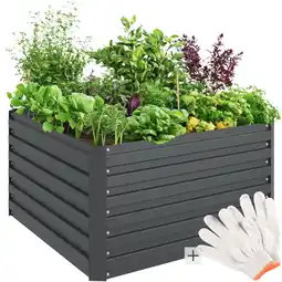 Netto Marken-Discount tectake Hochbeet, aus verzinktem Stahl, stabil, sicher, witterungsbeständig, 100 x 100 x 56 cm Angebot