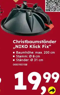 Globus Baumarkt Christbaumständer ,,NIKO Klick Fix" Angebot