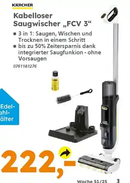 Globus Baumarkt KÄRCHER Kabelloser Saugwischer ,,FCV 3" Angebot