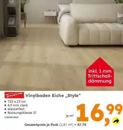Globus Baumarkt TrendLine Vinylboden Eiche „Style" Angebot