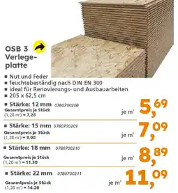 Globus Baumarkt OSB 3 Verlegeplatte Angebot