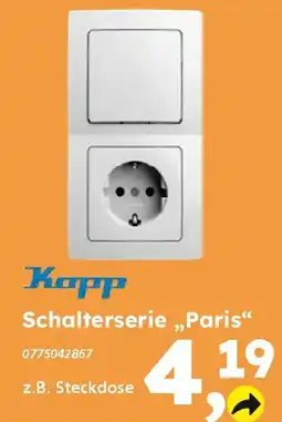 Globus Baumarkt Kapp Schalterserie „Paris" Angebot