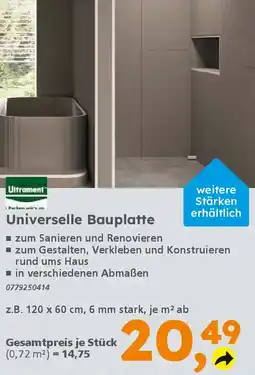 Globus Baumarkt Ultrament Universelle Bauplatte Angebot