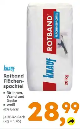 Globus Baumarkt KNAUF Rotband Flächenspachtel Angebot