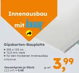 Globus Baumarkt KNAUF Gipskarton-Bauplatte Angebot