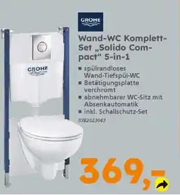 Globus Baumarkt GROHE Wand-WC Komplett- Set,,Solido Com- pact" 5-in-1 Angebot