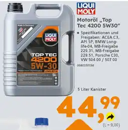 Globus Baumarkt LIQUI MOLY Motoröl "Top Tec 4200 5W30" Angebot