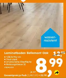 Globus Baumarkt Laminatboden Bellemont Oak 1297 Angebot