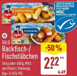 Aldi Nord IGLO Backfisch-/ Fischstäbchen Angebot