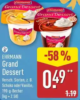 Aldi Nord EHRMANN Grand Dessert Angebot