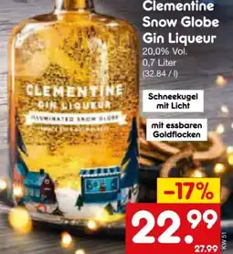 Netto Marken-Discount Sierra Madre Clementine Snow Globe Gin Liqueur Angebot