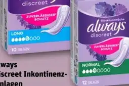 REWE Always Discreet Inkontinenzeinlagen Long Angebot