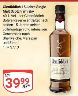 Globus Glenfiddich 15 jahre single malt scotch whisky Angebot