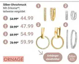 Globus Ornagé silber-ohrringe mit zirkonia Angebot