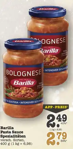 E-Center Barilla pasta sauce spezialitäten Angebot