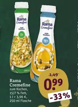 tegut Rama cremfine zum kochen 15% fett Angebot