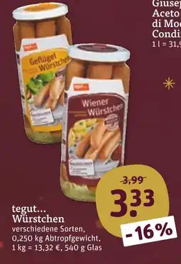 tegut Tegut... geflügel würstchen Angebot