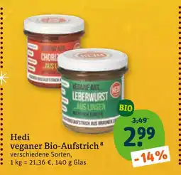 tegut Hedi veganer bio-aufstrich leberwurst aus linsen Angebot