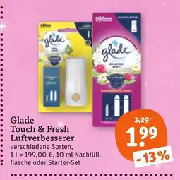 tegut Glade touch & fresh luftverbesserer nachfüllflasche Angebot