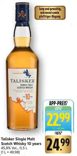 Edeka Talisker single malt scotch whisky 10 years Angebot