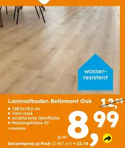 Globus Baumarkt Laminatboden bellemont oak Angebot