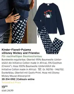 Tchibo Kinder-flanell-pyjama disney mickey and friends Angebot