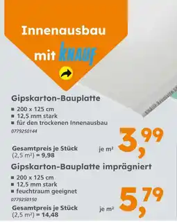 Globus Baumarkt Knauf gipskarton-bauplatte Angebot