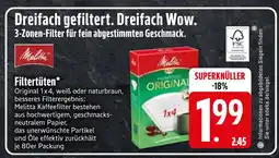 Edeka Melitta filtertüten original 1x4 Angebot
