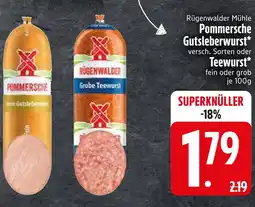 Edeka Rügenwalder mühle pommersche gutsleberwurst Angebot