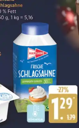 Marktkauf Hansano frische schlagsahne Angebot