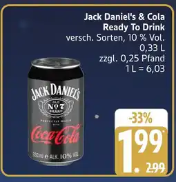 Marktkauf Jack daniel's jack daniel's & cola ready to drink Angebot