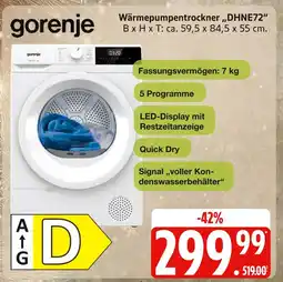 Marktkauf Gorenje wärmepumpentrockner dhne72 Angebot