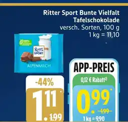 Edeka Ritter sport bunte vielfalt tafelschokolade Angebot