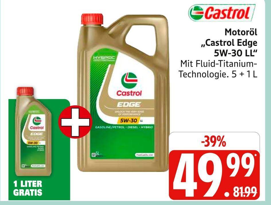 Castrol castrol edge 5w-30 ll Angebot bei Marktkauf