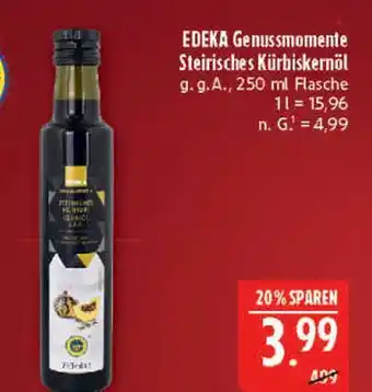 Marktkauf Edeka genussmomente steirisches kürbiskernöl Angebot